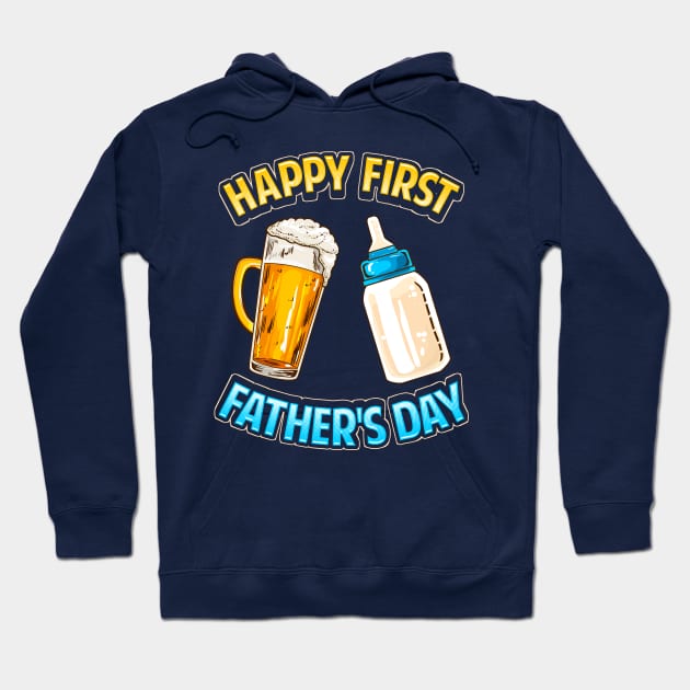 Happy First Fathers Day Dad Parent Hoodie by E